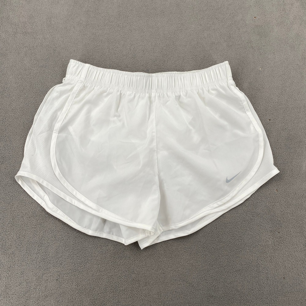 Nike Dri-FIT Tempo White Mesh Running Shorts Womens Small 3 Inch Inseam